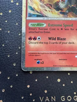 Entei SL3 Call of Legends Holo Rare Pokemon Card 2011 MP Foil - Image 4
