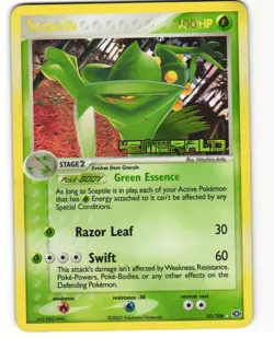 Sceptile Stamped Reverse Holo Pokemon TCG Emerald 10/106 MP CORNER CREASE - Image 1