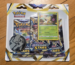 Brilliant Stars 3 Pack Blister Leafeon Promo Pokemon TCG Sword & Shield - Image 1