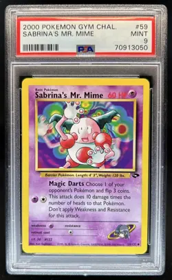 2000 Pokemon Gym Challenge Sabrina's Mr. Mime #59/132 PSA 9 - Image 1