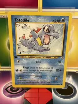 Pokemon Totodile Neo Genesis 80/111 Basic 40 HP English 2000 1st edition - Image 1