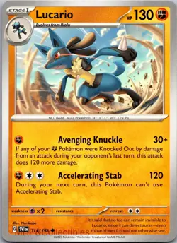 Lucario 114/198 Uncommon Scarlet & Violet Pokemon Near Mint - Image 1
