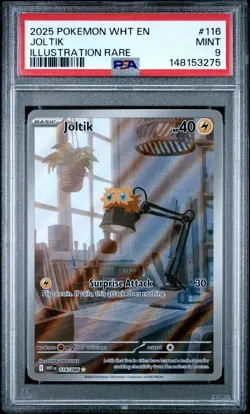 2025 POKEMON WHT EN-WHITE FLARE ILLUSTRATION RARE #116 JOLTIK PSA 9 - Image 1