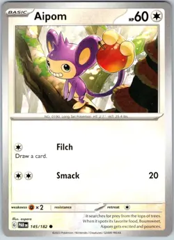 Aipom 145/182 Near Mint SV04: Paradox Rift Pokemon Shipnow - Image 1