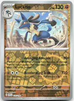 Lucario 114/198 Uncommon Scarlet & Violet Pokemon Reverse Holo Near Mint - Image 1