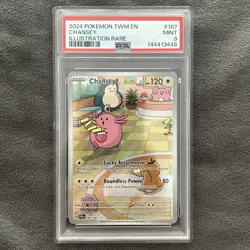 2024 Pokemon Chansey Twilight Masquerade Illustration Rare PSA 9 187/167 - Image 1