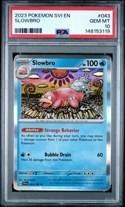 2023 POKEMON SVI EN-SCARLET & VIOLET #043 SLOWBRO PSA 10 - Image 1