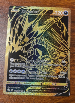 Eternatus V SV121/SV122 Shiny Gold Full Art – Shining Fates Pokemon TCG NM/M - Image 1