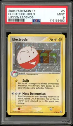 2004 Pokemon Hidden Legends #5 Electrode Holo PSA 9 Mint - Image 1