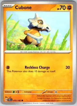 Cubone 072/142 Near Mint SV07: Stellar Crown Pokemon Shipnow - Image 1