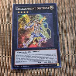 1996 Yu-Gi-Oh! 1st Edition Stellarknight Delteros Card MP15-EN098 Secret Rare - Image 2