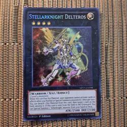 1996 Yu-Gi-Oh! 1st Edition Stellarknight Delteros Card MP15-EN098 Secret Rare - Image 3