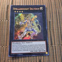 1996 Yu-Gi-Oh! 1st Edition Stellarknight Delteros Card MP15-EN098 Secret Rare - Image 4