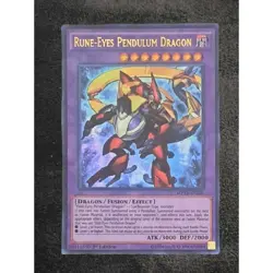 1996 Yu-Gi-Oh! 1st Edition Rune Eyes Pendulum Dragon Card Ultra Rare MP15-EN220 - Image 1