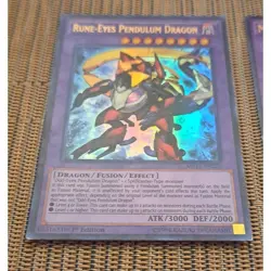 1996 Yu-Gi-Oh! 1st Edition Rune Eyes Pendulum Dragon Card Ultra Rare MP15-EN220 - Image 3