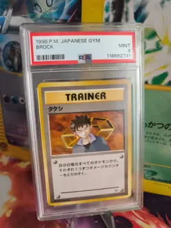 Pokemon Card Brock Leaders Stadium Vintage Japanese Gym heroes 1998 PSA 9 - Image 1