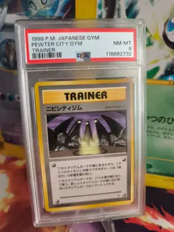 Pokemon Card Pewter City Gym Leaders Stadium Japanese Gym heroes 1998 PSA 8 - Image 1