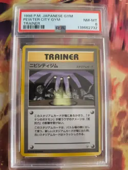 Pokemon Card Pewter City Gym Leaders Stadium Japanese Gym heroes 1998 PSA 8 - Image 2
