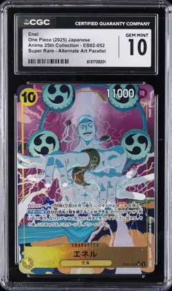 2025 ONE PIECE ANIME 25TH COLLECTION JAPANESE #EB02-052 ENEL CGC 10 GEM MINT - Image 1