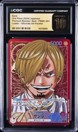 2024 ONE PIECE PREMIUM BOOSTER: BEST JAPANESE #PRB01-001 SANJI CGC 10 PRISTINE - Image 1