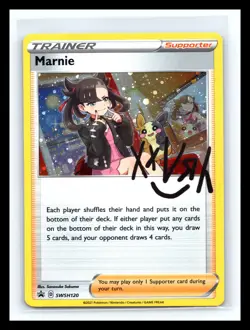 💥 Marnie (Cosmos Holo) Sword & Shield Promo SWSH120 Pokemon Card - Image 1
