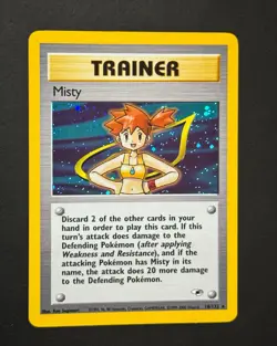 Pokemon TCG Misty Trainer Card Gym Heroes 18/132 Holo Rare LP/NM - Image 1