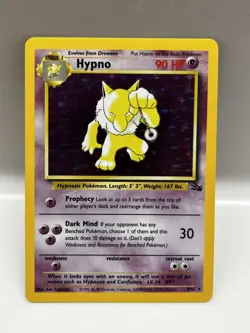 Pokemon TCG Hypno 8/62 Holo Fossil Set Unlimited Card Rare 1999 WOTC Vintage - Image 1