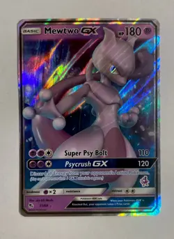 Pokemon Card Mewtwo GX 31/68 Rare Holo Card Hidden Fates LP - Image 1