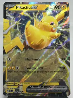 Pokemon TCG Pikachu ex 063/193 Sv02: Paldea Evolved Double Rare Holo Card - Image 1