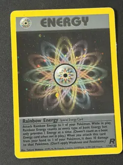 Rainbow Energy HOLO Rare Team Rocket 17/82 Pokemon Card - LP/MP - Image 1