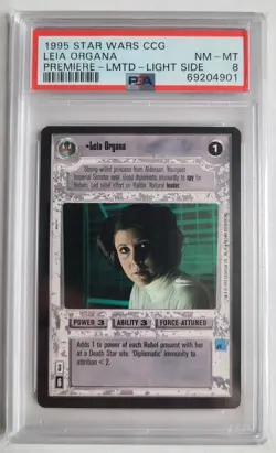 1995 Star Wars CCG Leia Organa PSA 8 NM-MT Premiere Limited Edition Card RARE - Image 1