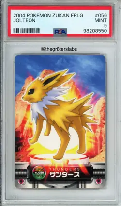 Jolteon - 2004 Zukan Card - Fire Red, Leaf Green - #056 - PSA9 - Image 1