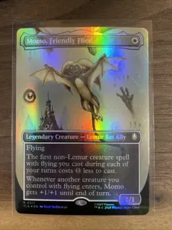 Momo, Friendly Flier (Borderless) #317 (Foil) (NM) TLA Magic MTG - Image 1