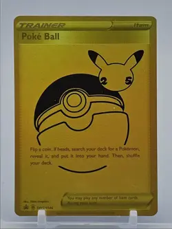 POKE BALL 2021 POKEMON ULTRA PREMIUM GOLD BLACK STAR PROMO Q7128 - Image 1