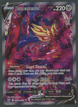 2023 Pokemon TCG Crown Zenith Zamazenta V GG54/GG70 Holo Ultra Rare Full Art NM - Image 1