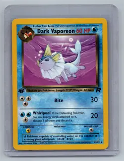 2000 Pokemon Team Rocket First Edition Dark Vaporeon #45/82 LP - Image 1