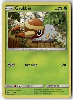 Grubbin ⭐ 2/12 McDonald's Collection 2017 Pokemon NM - Image 1