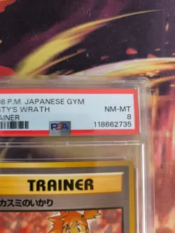 Pokemon Card Misty's Wrath Psyduck Waifu Enton Japanese Gym heroes 1998 PSA 8 - Image 4