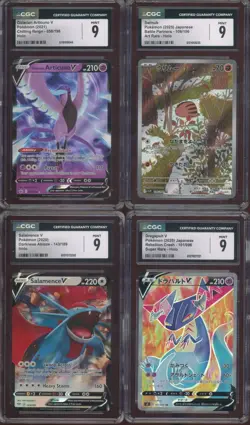 Lot of (4) CGC 9 Pokemon Japanese & English Art Rare w/ Galarian Articuno V - Image 1