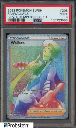 2022 Pokemon SWSH Silver Tempest Secret #208 FA Wallace PSA 9 MINT - Image 1