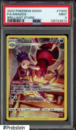 2022 Pokemon SWSH Brilliant Stars #TG09 FA Ariados PSA 9 MINT - Image 1