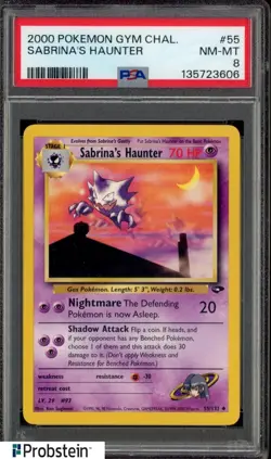 2000 Pokemon Gym Challenge #55 Sabrina's Haunter PSA 10 GEM MINT - Image 1
