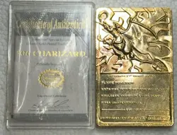 Pokemon Nintendo #06 Charizard Trading Card 23k Gold Plated 1999 Special Editio - Image 1