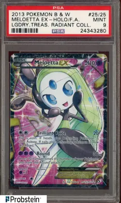 2013 Pokemon B & W Legendary Treasures Radiant #25/25 Meloetta EX Holo PSA 9 - Image 1