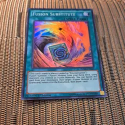 1996 Yu-Gi-Oh! 1st Edition Fusion Substitute Spell Card FUEN-EN041 Super Rare - Image 3