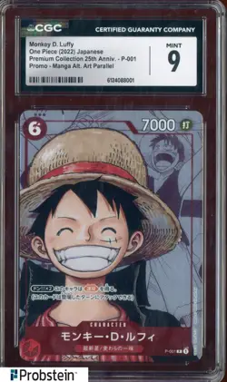 2022 One Piece TCG Japanese 25th Anniv. #P-001 Monkey.D.Luffy CGC 9 MINT - Image 1