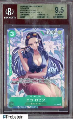 2025 One Piece Japanese Promos #P111 Nico Robin BGS 9.5 GEM MINT - Image 1