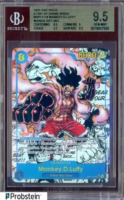 2025 One Piece OP11 A Fist Of Divine Speed Monkey.D.Luffy Manga ART BGS 9.5 - Image 1