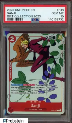 2023 One Piece EN Gift Collection 2023 #013 Sanji PSA 10 GEM MINT - Image 1