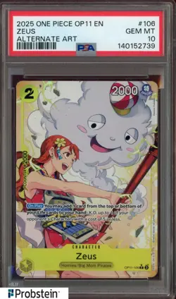 2025 One Piece OP11 EN #106 Zeus Alternate Art PSA 10 GEM MINT - Image 1